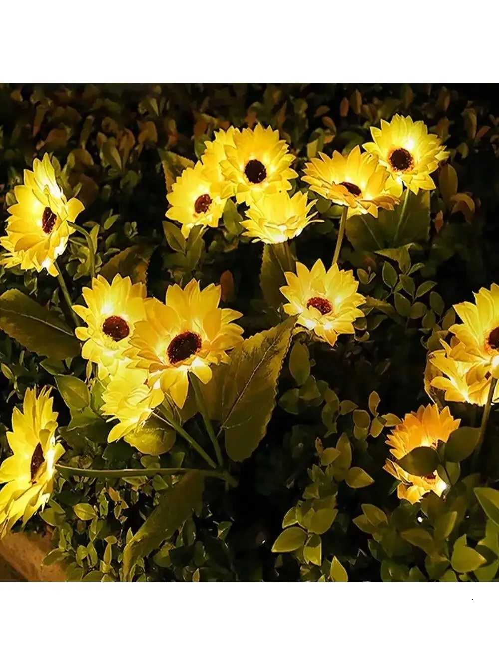 Solar Powered Sunflower Light Outdoor Waterproof LED Ground Insert Lawn Lamp For Garden Lawn Courtyard Decoration H260318