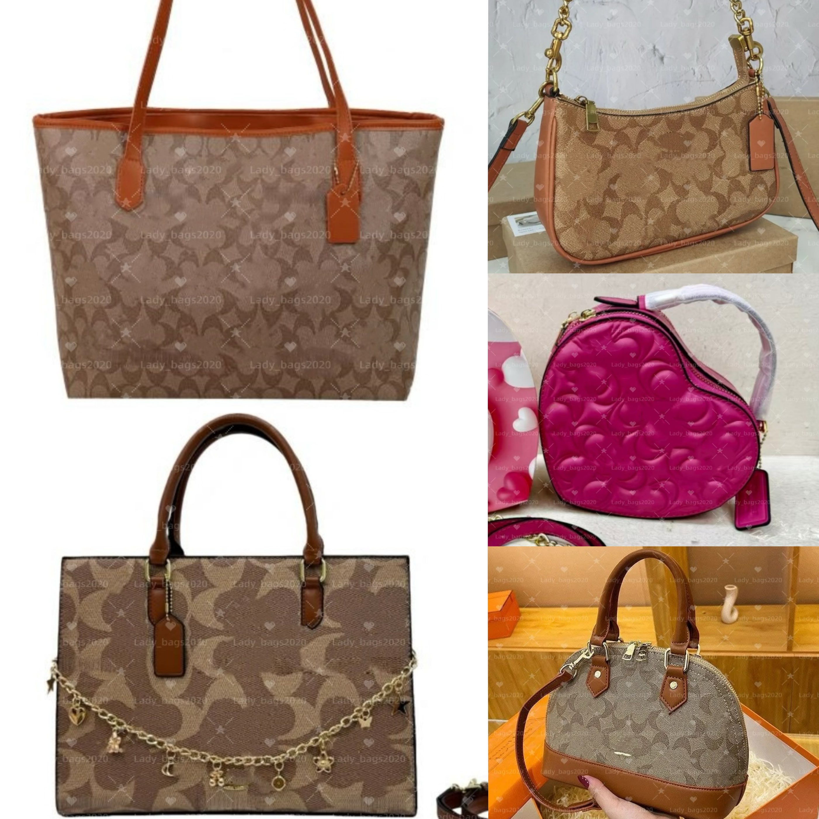 Newset Teri Bag Tabby Tote Bags Chain Hobo Shell Handbag Designer Heart Shaped Shopping Bags Luxury Letters Large Women Leather Baguette Shoulder Cross Body Purses