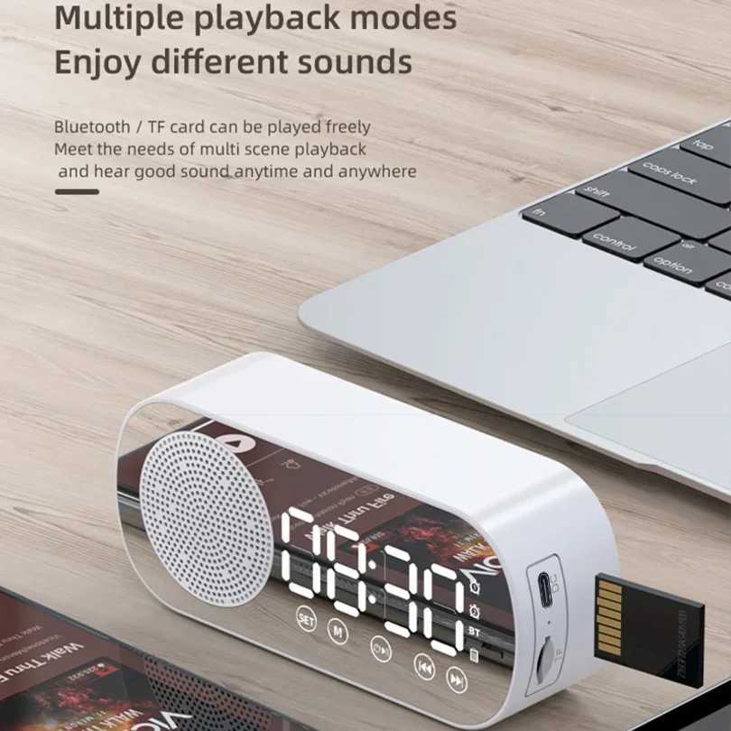 Wireless Bluetooth Speaker Multi-functional Loud Subwoofer Clock Mini AI Smart Alarm Clock Speaker Newest Fashion Clock D260318
