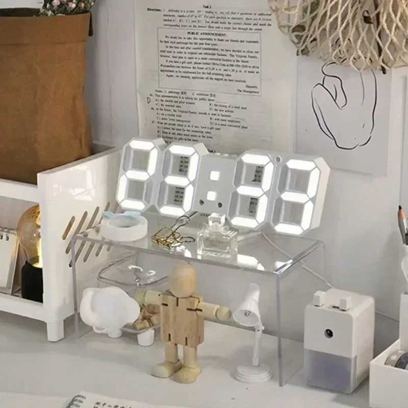 Digital Wall Clock Desk Watches Electronic Alarm Modern Home Decoration for Bedroom Decor Interior Led Table Clocks Living Room D260318
