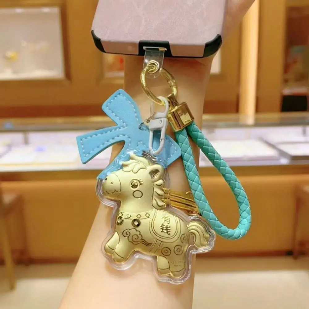 Backpack Pendant New Horse Keychain Bow Lucky Mascot New Year Pendant Chinese Style Hanging Zodiac Key Ring Mobile Chain H260318 - view 5
