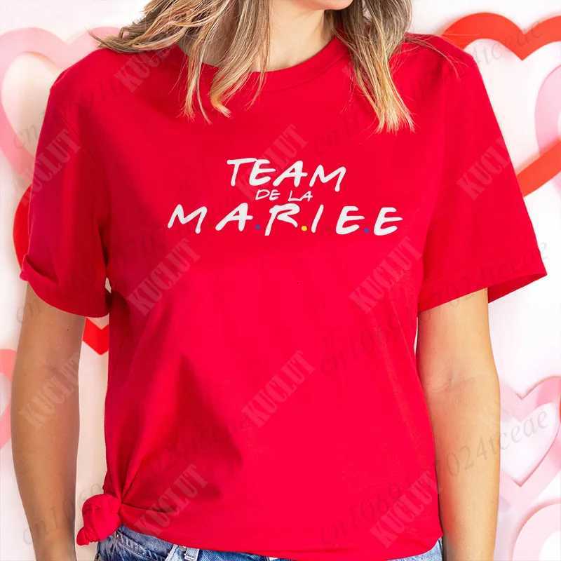 Friends Bachelorette EVJF Party T-shirt French Girls Single Farewell Tops Team Bride Bridesmaid Tees Bridal Shower Wedding ShirtT260317
