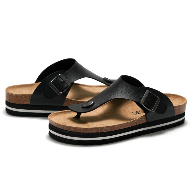 RUIZUSTOCK 2026 Summer New Women Casual Cork Designer Flip Flops Platform Thong Sandals Lightweight Non-Slip Beach Slides