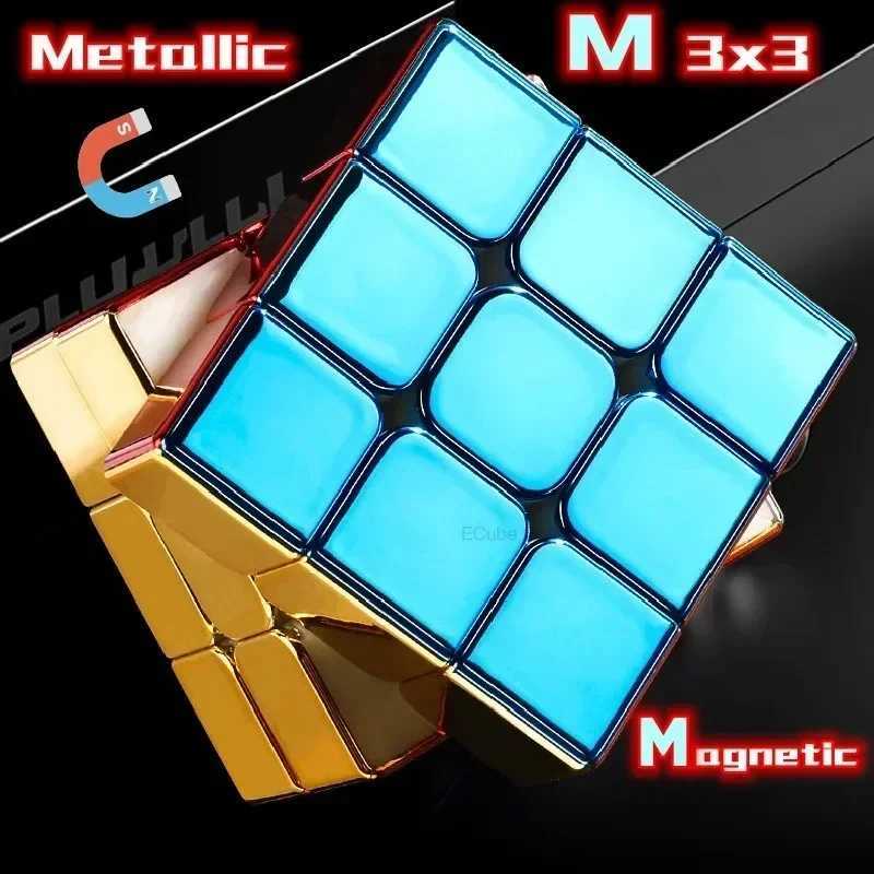 ECube SengSo Electroplating 3x3 Magnetic No Mag Golden Cubo Magic Cube Puzzle Speed Cube M3 3x3x3 Magico Cubo Toy H260314