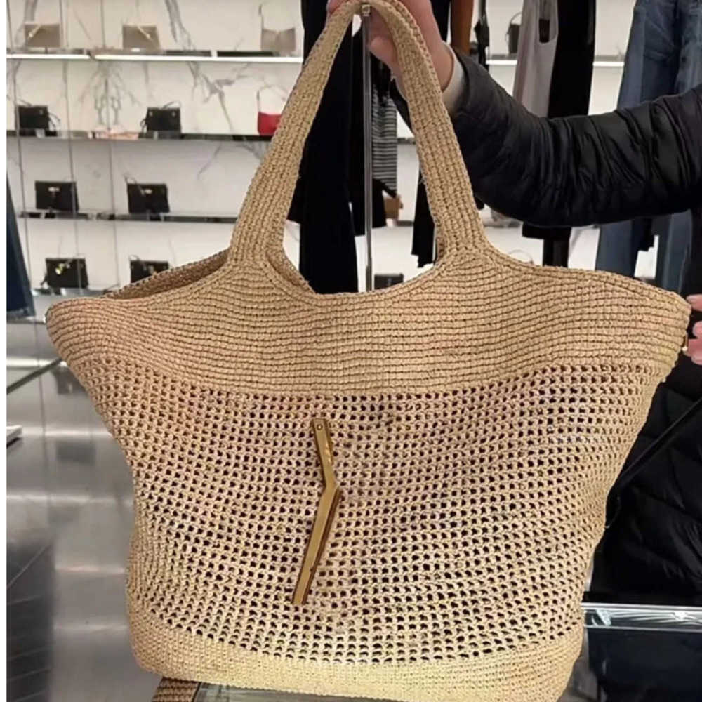Totes quality Tote Bag Straw bag Designer Women Handbag Raffias Hand-Embroidered Straw High Quality Beach Large Capacity Totes Shopping Shoulder Bags with purses 60
