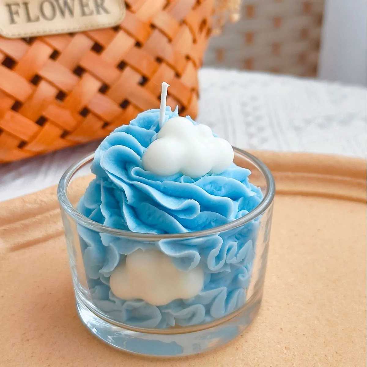 Handmade Mousse Cup Dessert Cake Scented Candle - Vanilla Chocolate Mango Strawberry Cream Creative Gift for Home D260318