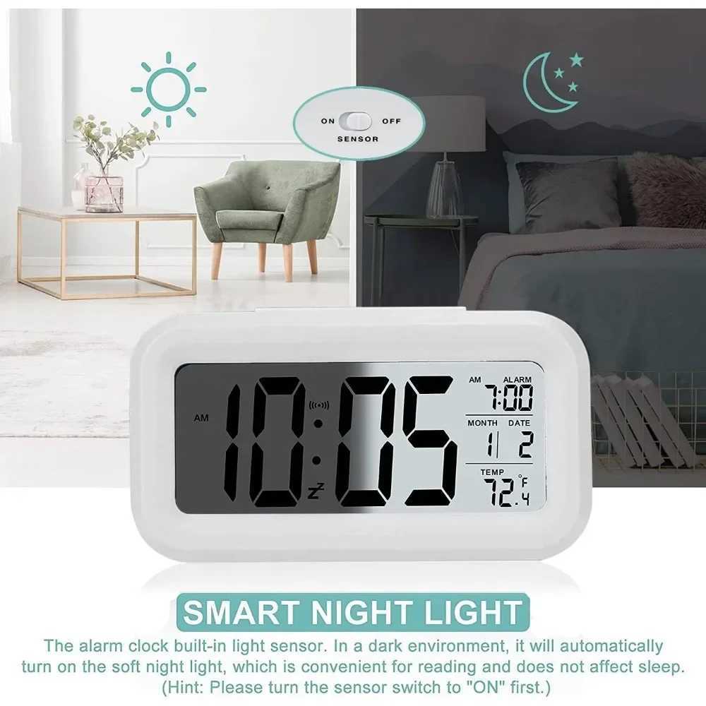 LED Electronic Digital Alarm Clock Backlight Snooze Calendar Clock Screen Desktop Table Clocks for Home Office Digital Alarm D2603181