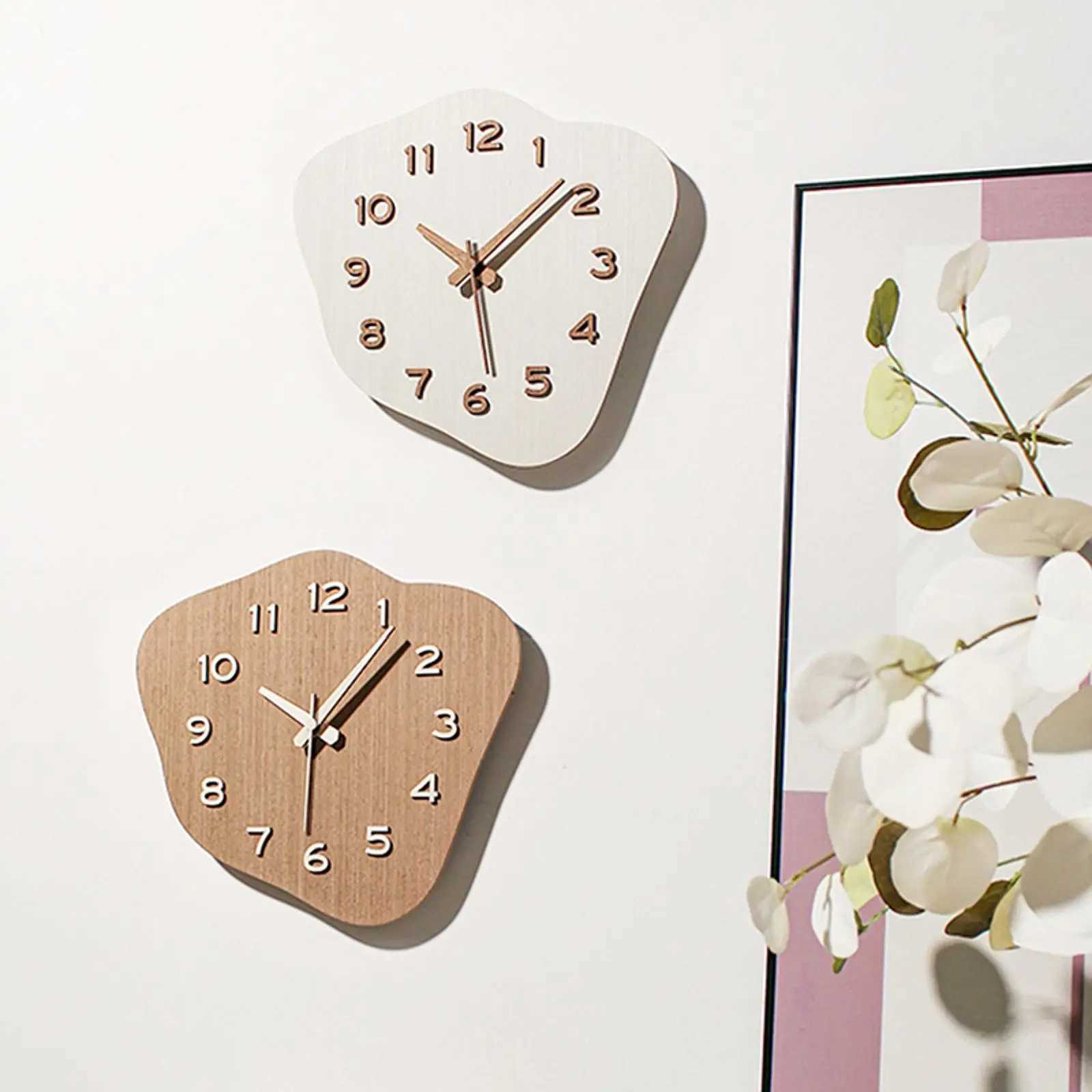 Wall Clock Minimalist Design Creative Home Decoration Silent Irregular Clock for Home Cafe Farmhouse Kitchen Bedroom Living Room D260318