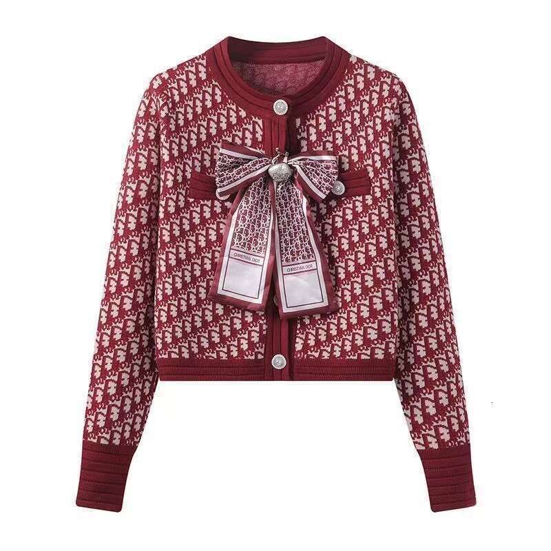 Spring Autumn Sweater Jacket 2026 New Women's Design Fashion Knitted Cardigan Coat Red Pink Black Grey Knitwear Tops Female