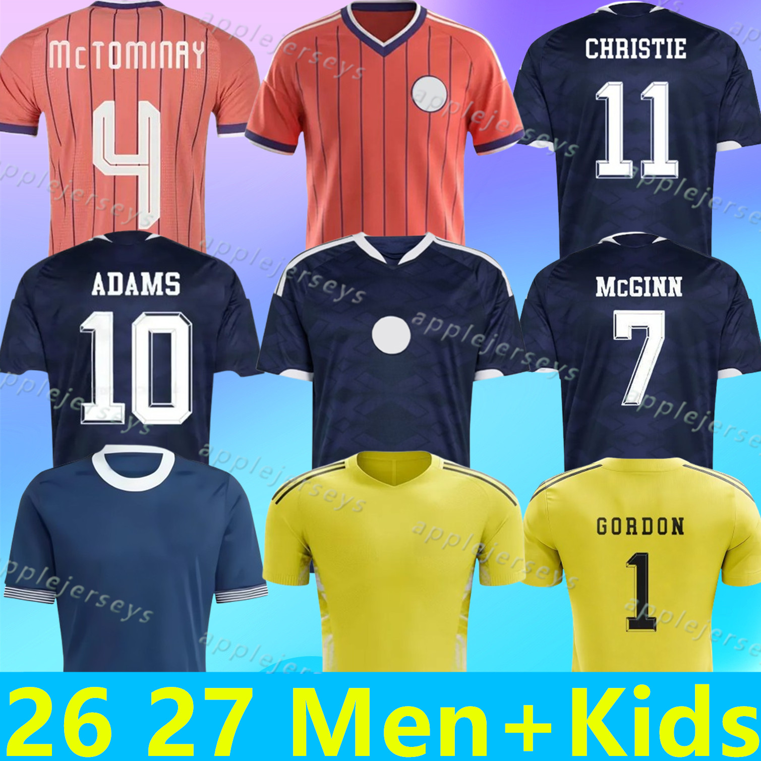 2026 2027 scotland football shirt Soccer Jerseys ADAMS DYKES ROBERTSON McTominay McGREGOR SHANKLAND MCGREGOR 26 27 Home maillot men kids kits sets unifrom Training