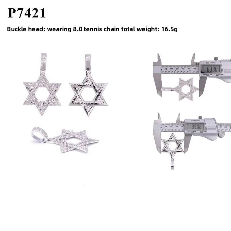 Wholesale Hip Hop 925 Sterling Silver Star Shape Design Iced Out VVS Moissanite Diamond Charm Pendant Fine Jewelry for Man