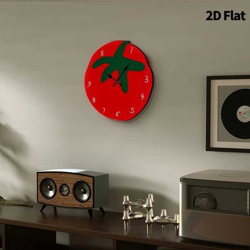 Creative Tomato Design Silent Wall Clock Living Room Bedroom Office Kitchen And Cafe Decor Gift For Family And Friends D260318