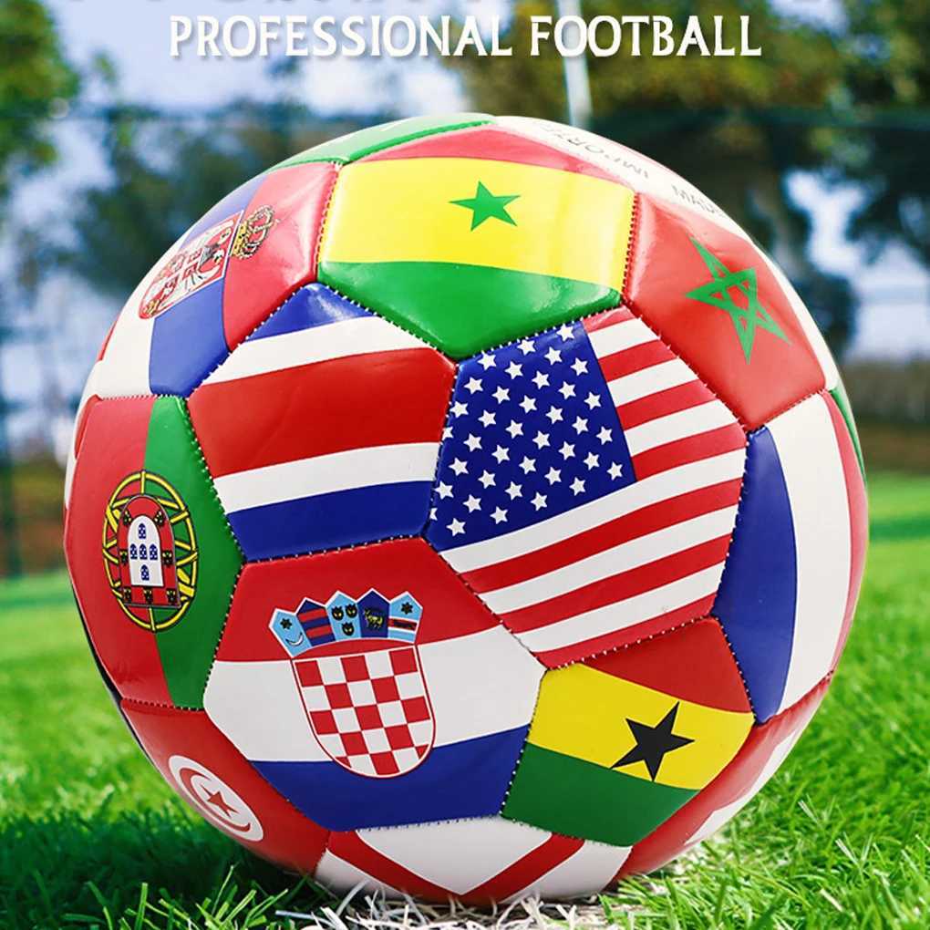 Size 5 Official Soccer Ball National Flag Design PVC Thickened Training Football Wear Resistant Outdoor Game Match Ball M260318