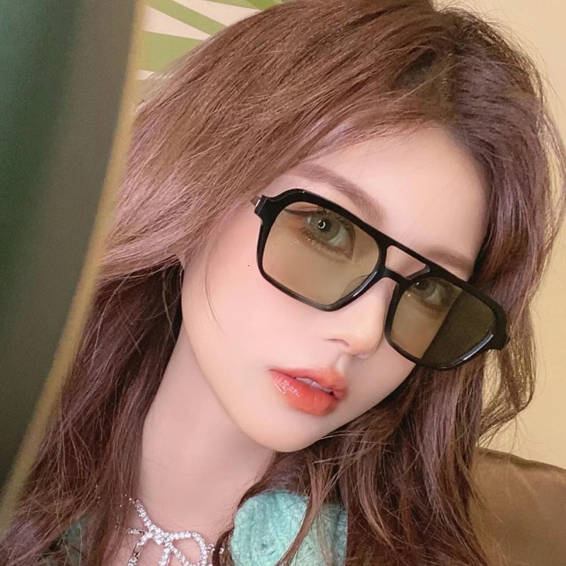 European and American Pilot Double Bridge 2026 New Retro Square Frame Celebrity Personality Sunglasses ddmythur
