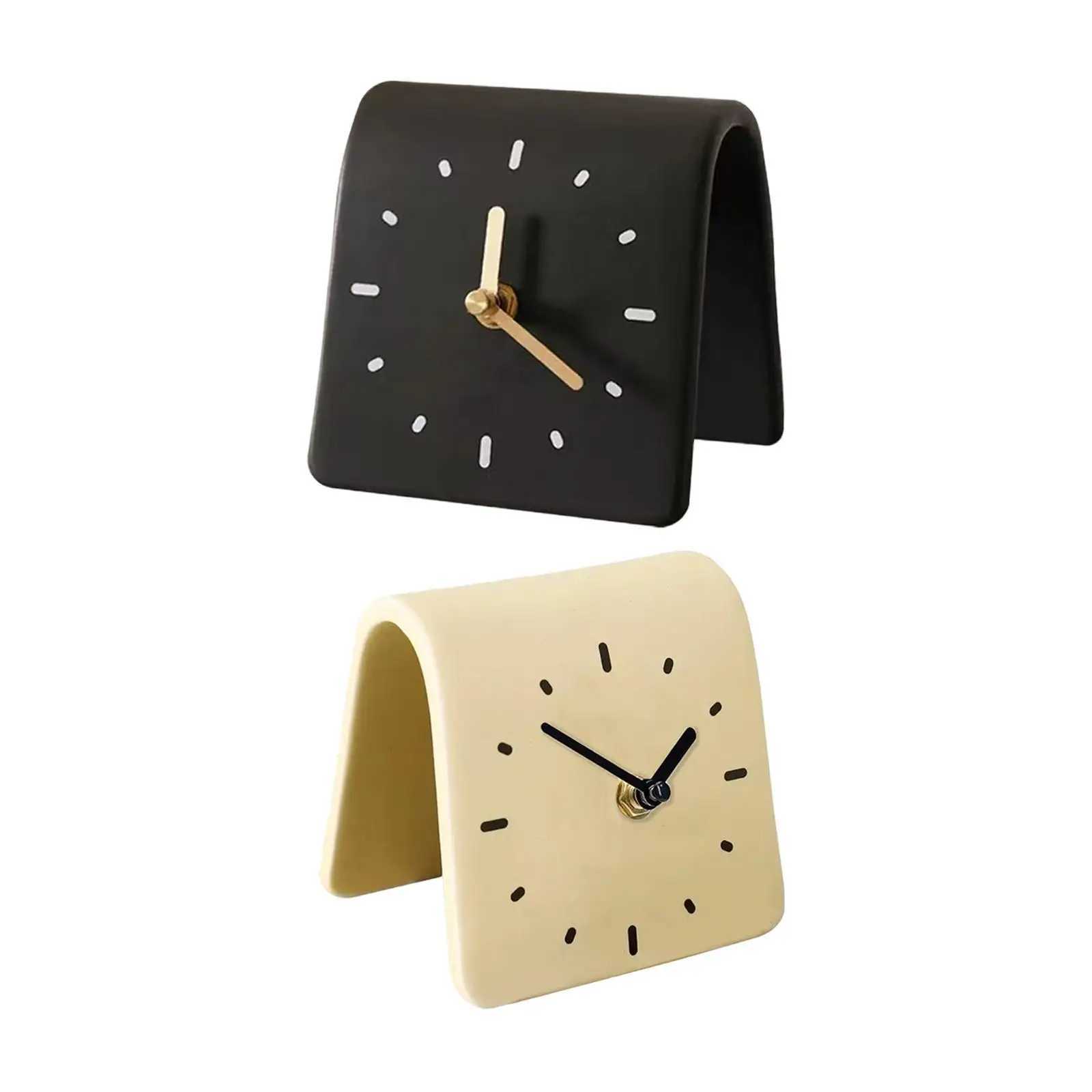 Desk Clock Modern Art Shelf Clock Decorative Silent Desktop Ornament for Desk Kids Room Office Countertop Housewarming Gift D260318