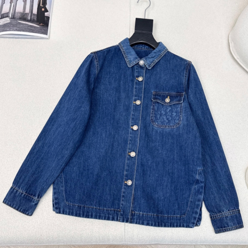(Order by pic in opt, not by desc)High sense denim jacket spring and autumn tide brand high street tooling jacket Korean version of the trend of new tops