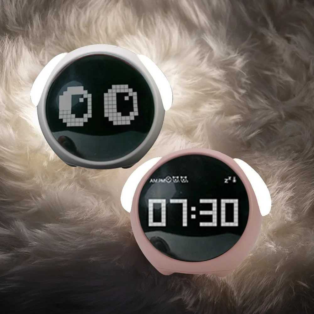 Night Light Cute Expression Alarm Clock Child Alarm Clock Voice Controlled Light Multifunctional For Home Thermometer D260318