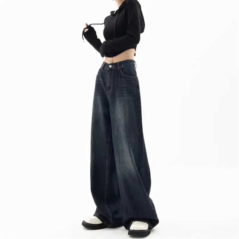 Vintage High Waist Wide Leg Baggy Jeans Harajuku Grunge Straight Denim Trousers Oversized Street Loose Y2k Pants Korean FashionT260317