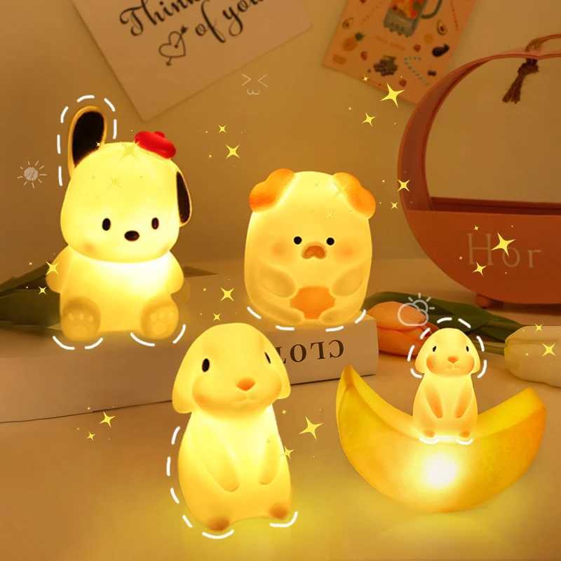 Silica Gel Night Light Bedroom Decor Lights Button Battery Powered Moonlight Cartoon Animal Lamps Children Gift Decorative Lamp H260318