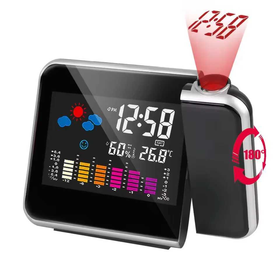 Projection Clock Digital LED Projector with Night Backlight Smart Alarm Clock for Home Bedroom Desk Table Thermometer Hygrometer D260318