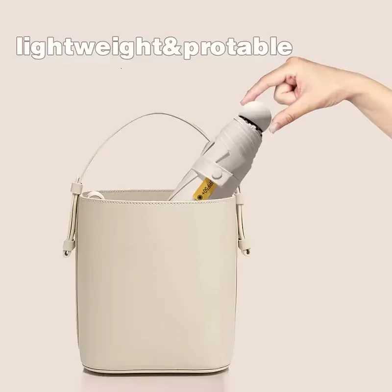 Folding Travel Umbrella Sun Protection Lightweight Compact Pocket Umbrella Windproof Rainproof with Capsule Storage H260318 - view 4