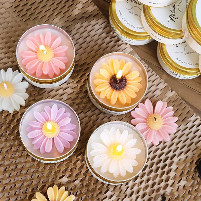 1PC Small Tin Can Chamomile Scented Candle Handmade Soybean Wax Scented Candle Creative Souvenir Home Decoration D260318