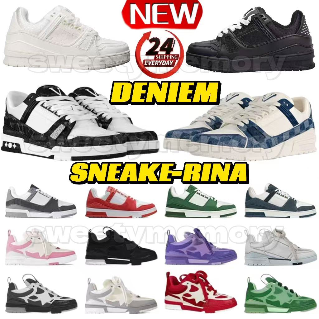 lvs shoes Skate Shoes mens trainers shoes chaussure Designer shoes Triple Black green pink trainers scarpe Plate-forme casual luxury classic sneakers TOP quality