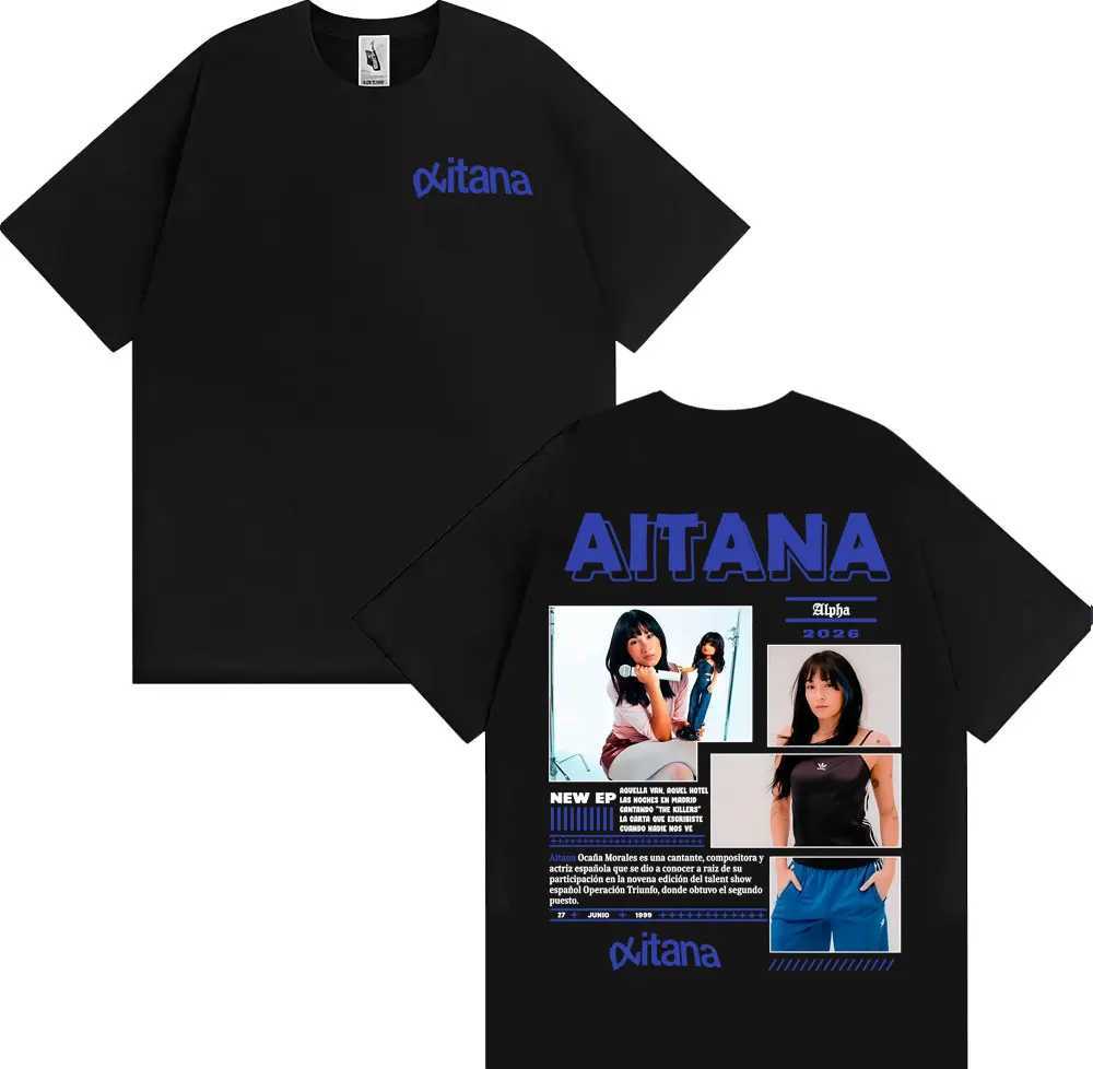 Aitana Cuarto Azul World Tour Graphic T-shirts Men Women Clothing Fashion Aesthetic T-shirt High Quality Oversized T ShirtsT260317