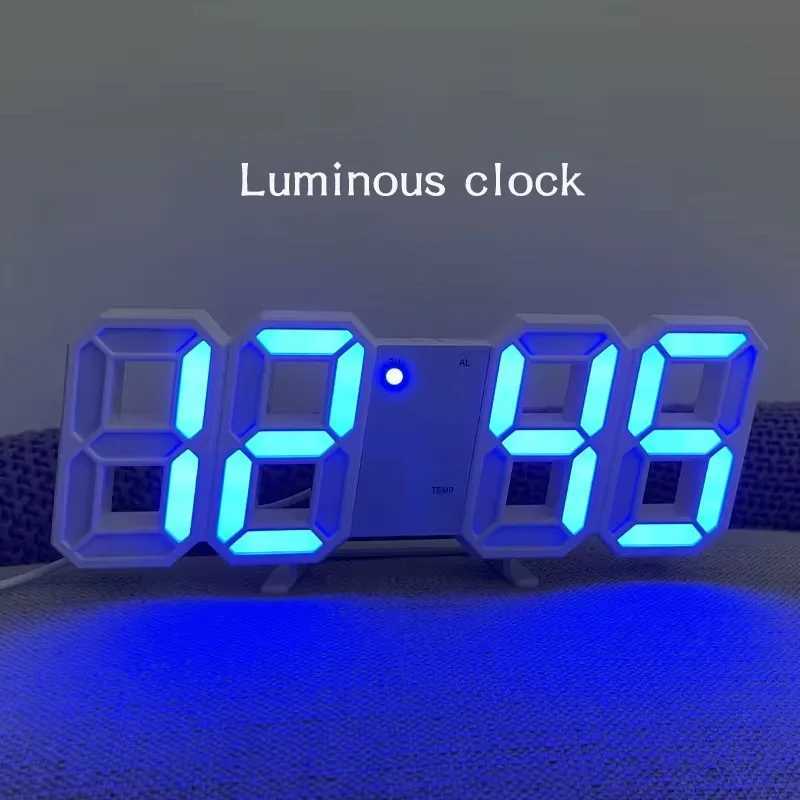 Table 3D LED Digital Alarm Clock Wall Clock Time/Date/Temperature for Home Kitchen Offices Clock Decoration Garden Clocks D260318