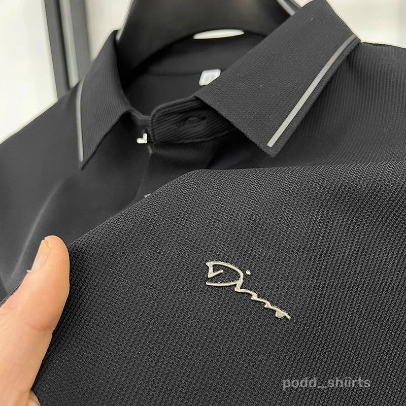 Men's Polos Men's Tees Polos Clothes Non-Iron Designer Printed Men's Polo Shirt Short Sleeve Top Casual Business Middle-Aged Youth Men&