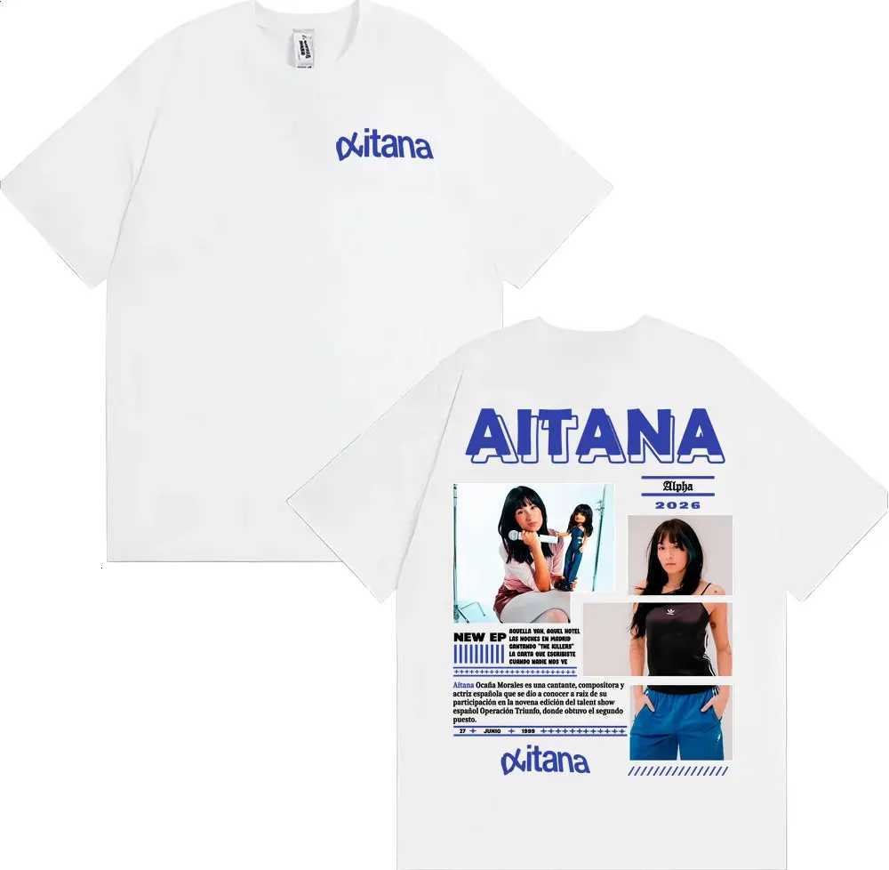 Aitana Cuarto Azul World Tour Graphic T-shirts Men Women Clothing Fashion Aesthetic T-shirt High Quality Oversized T ShirtsT260317