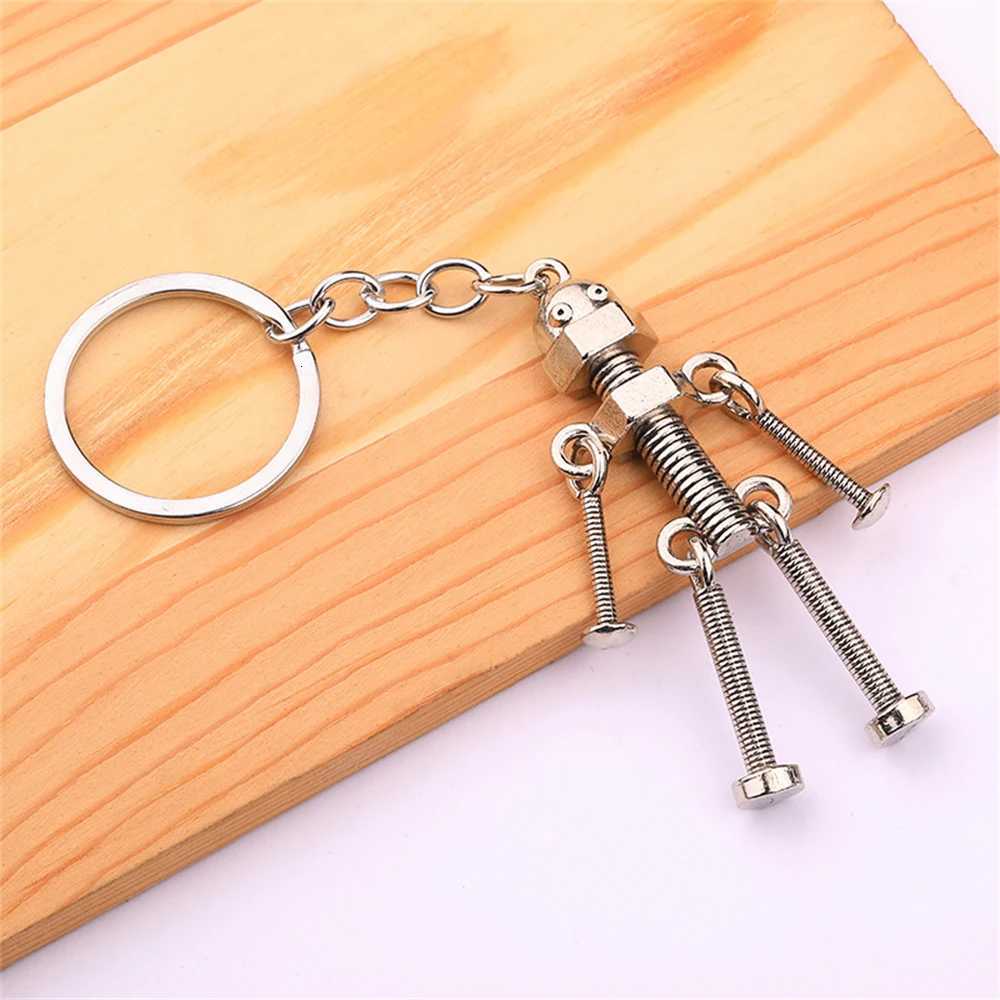 Creative Screw Robot Keychains Vintage Movable Metal Robot Key Rings for Women Men Car Backpack Phone Pendant Accessories Gifts H260318 - view 6
