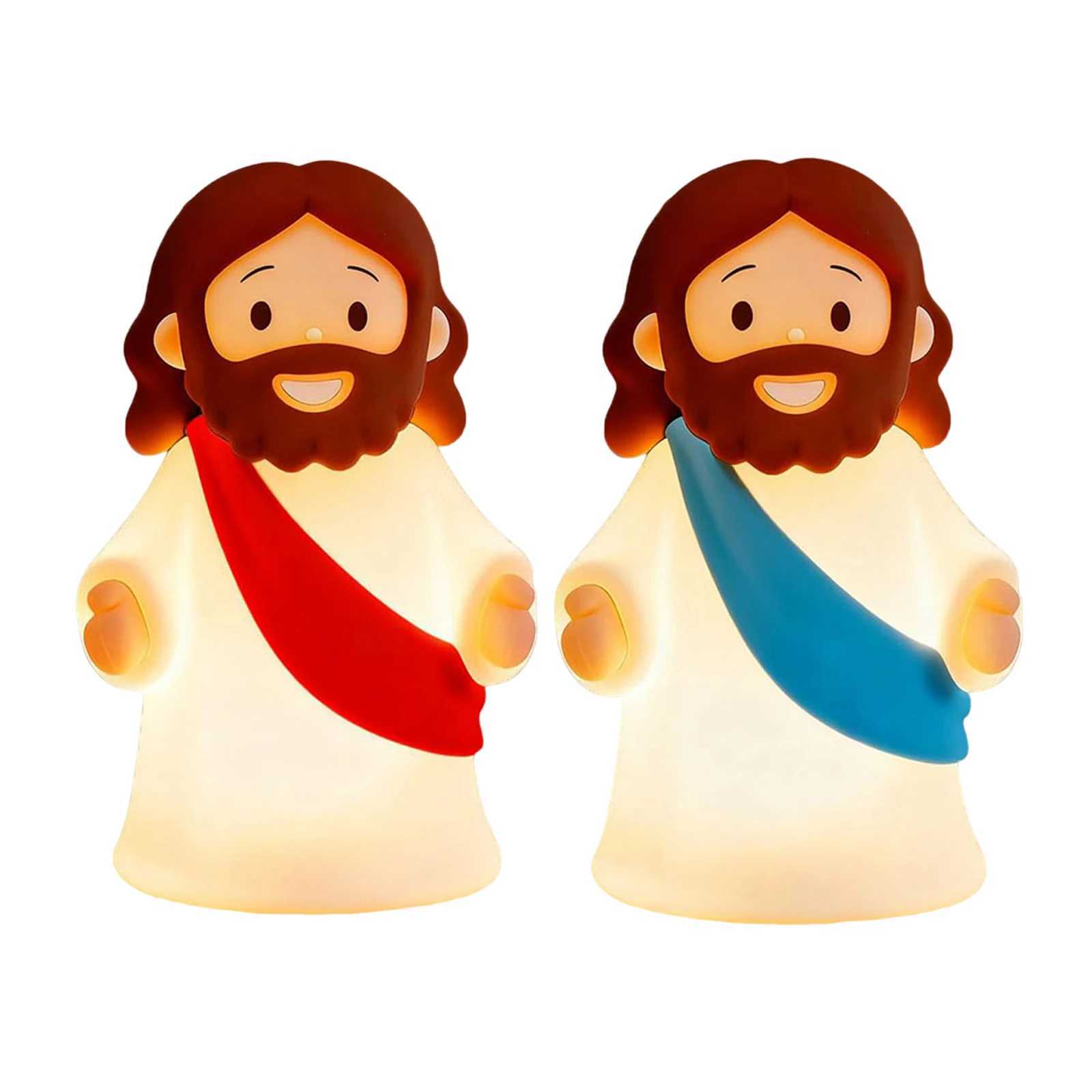 Rechargeable Bedside Night Light Mini Adjustable Light with Touch Control Easter Jesus Night Light Religious Gathering Souvenir H260318