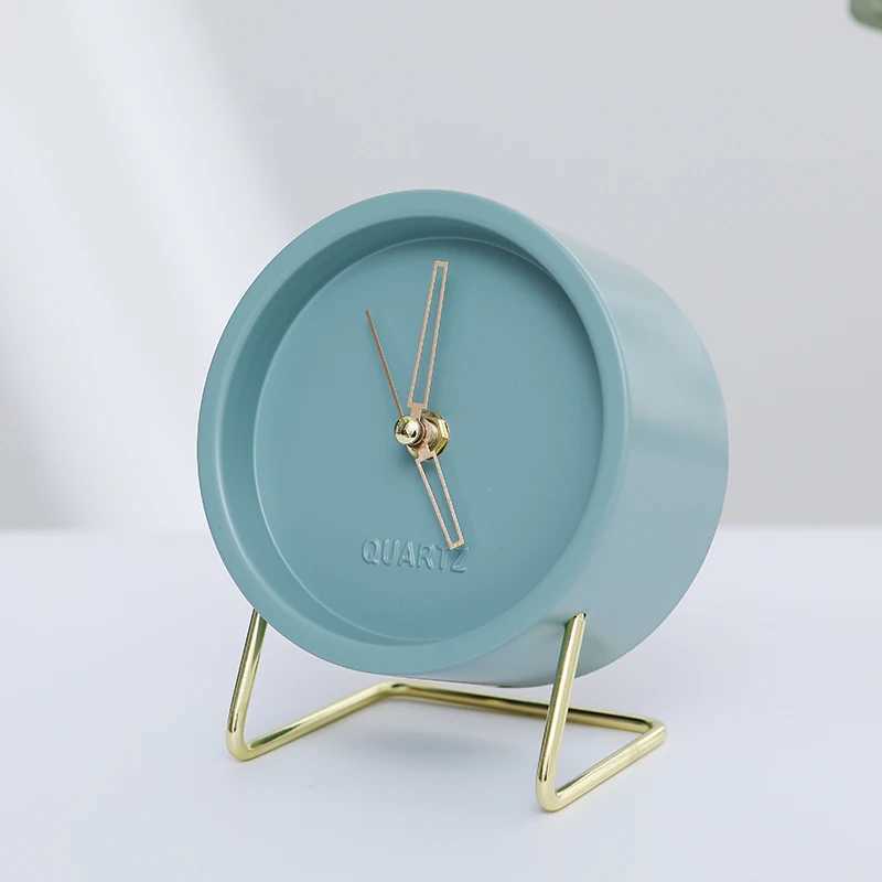 Nordic fashion art electronic clock simple and creative decoration clock living room bedside decoration silent pointer cl D260318