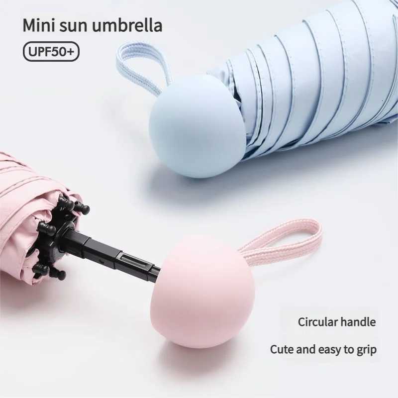 Mini Capsule Umbrella Five-Fold Six-Rib UPF50 Sunshade UV Protection Compact Foldable Rain Umbrella for All Weather H260318 - view 5