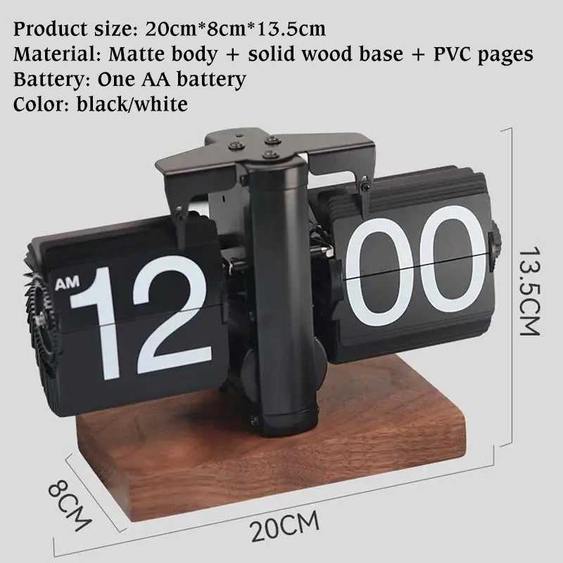 Flip Clock Vintage Desk Clocks Retro Flip Down Clocks-Battery Powered Internal Operated Flip Flop Watch Home Office Dcor D260318