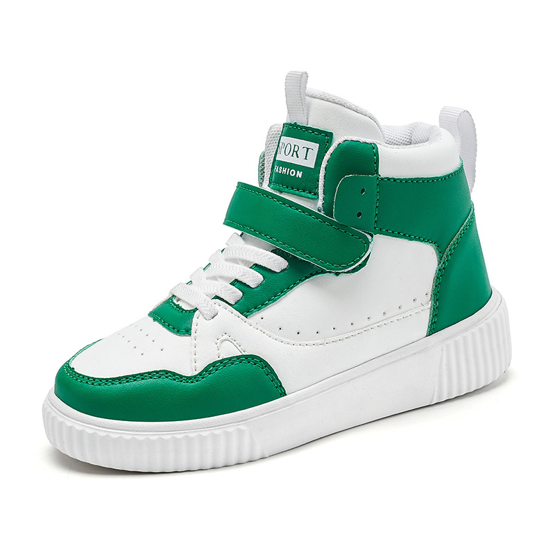 kids high top sneakers green white sneakers toddler casual shoes non-slip walking shoes breathable kids shoes boys girls fashion shoes children school