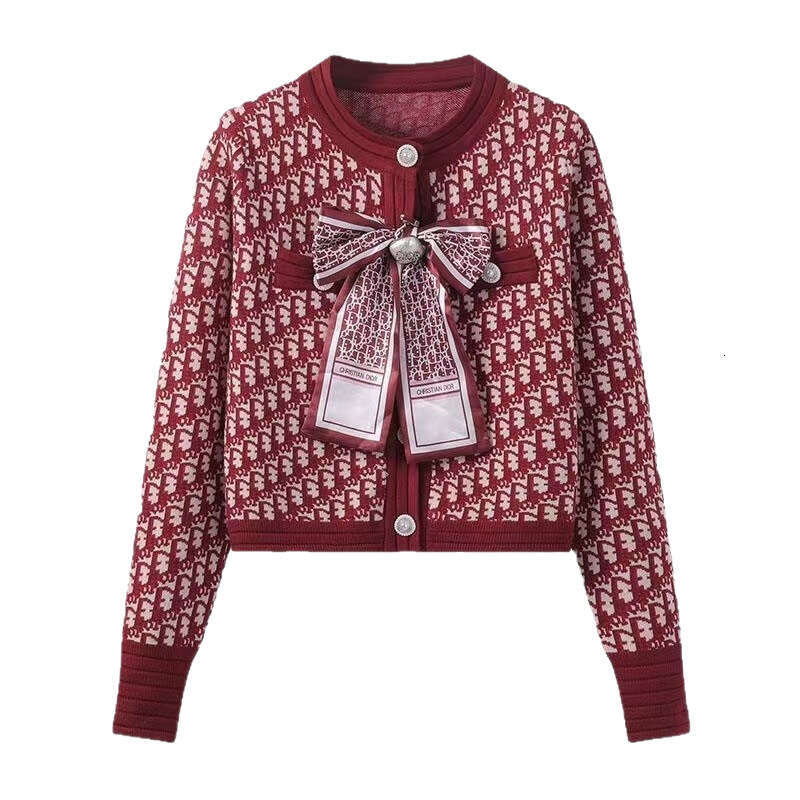 Spring Autumn Sweater Jacket 2026 New Women's Design Fashion Knitted Cardigan Coat Red Pink Black Grey Knitwear Tops Female
