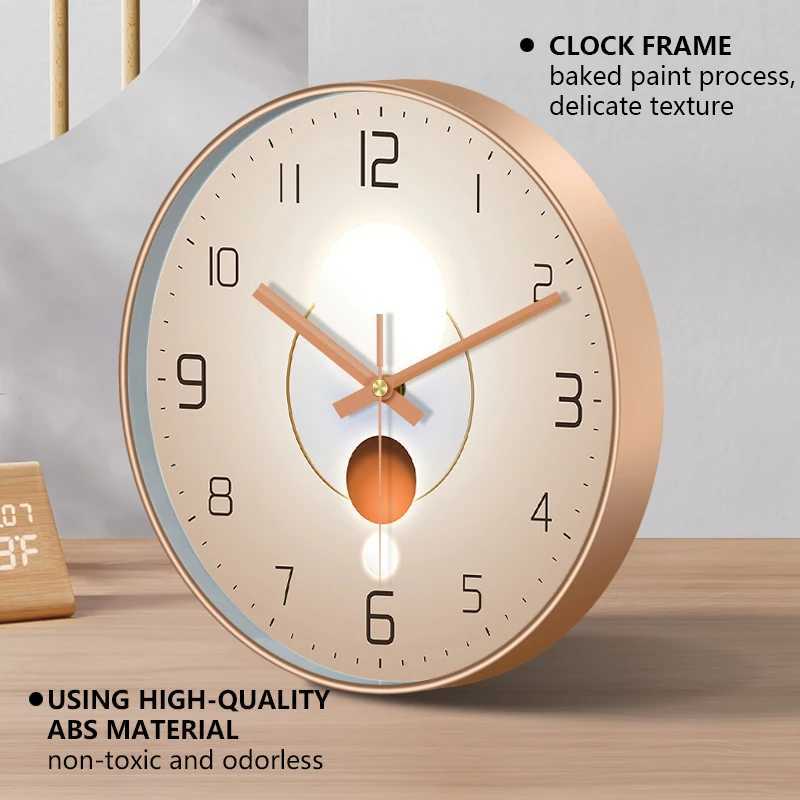 12 inch Modern Simple Wall Clock Light Shadow Series Living Room Bathroom Fashion Art Wall Watch Nordic Light Luxury Decoration D260318