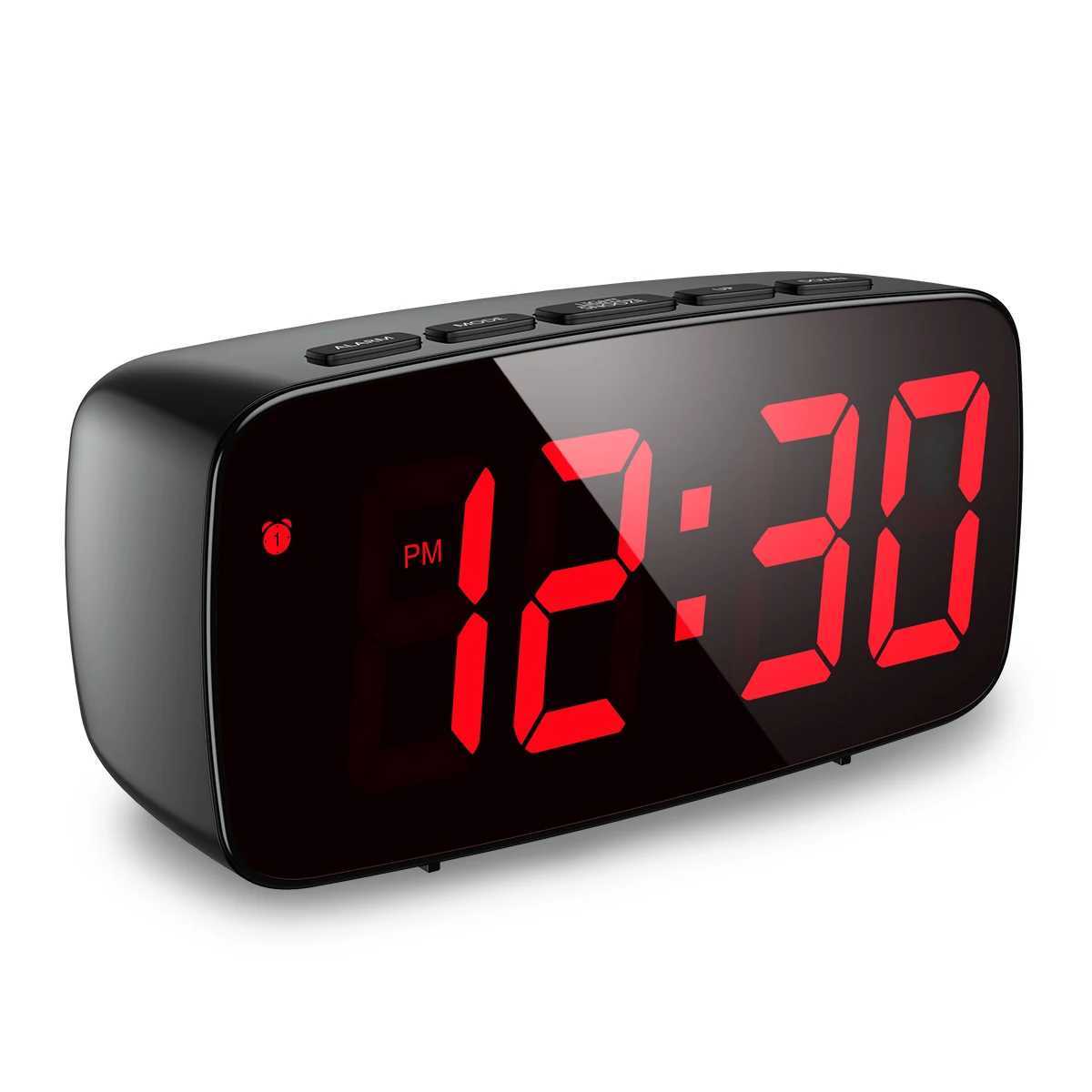 ORIA Alarm Clock Digital LED Clock Voice Control Snooze Time Temperature Display Night Mode Reloj Despertador Desktop Clocks D260318