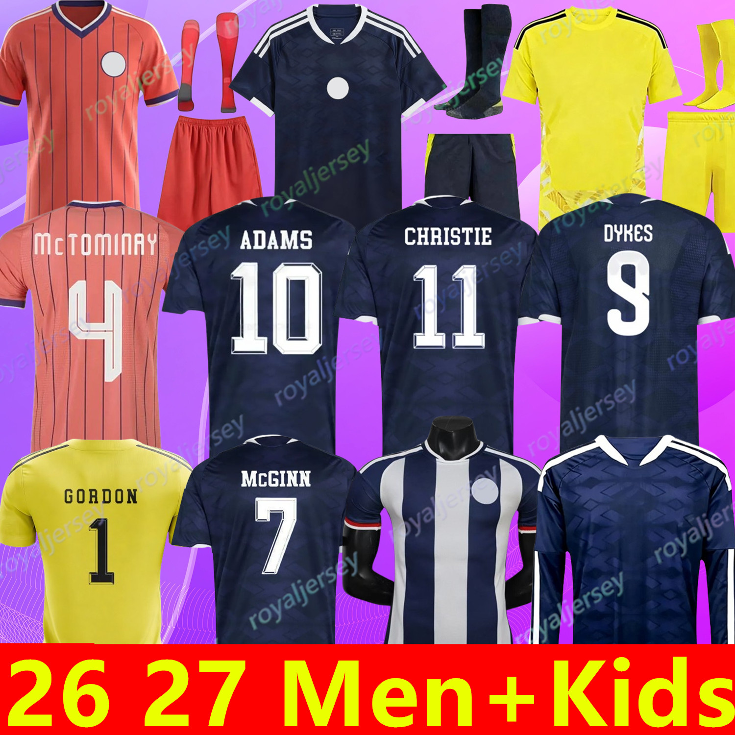 2026 2027 scotland football shirt Soccer Jerseys 26 27 ROBERTSON McTominay McGREGOR SHANKLAND MCGREGOR DYKES ADAMS MCGINN Homemaillot de Foot men kids kits unifrom