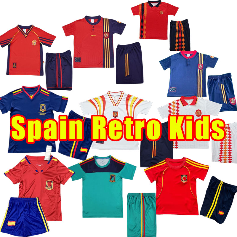 Camiseta de futbol spain Retro soccer jerseys Espana 1994 1996 2008 2010 2012 football shirt vintage DAVID VILLA HIERRO TORRES FABREGAS 94 96 08 10 12 kids kits