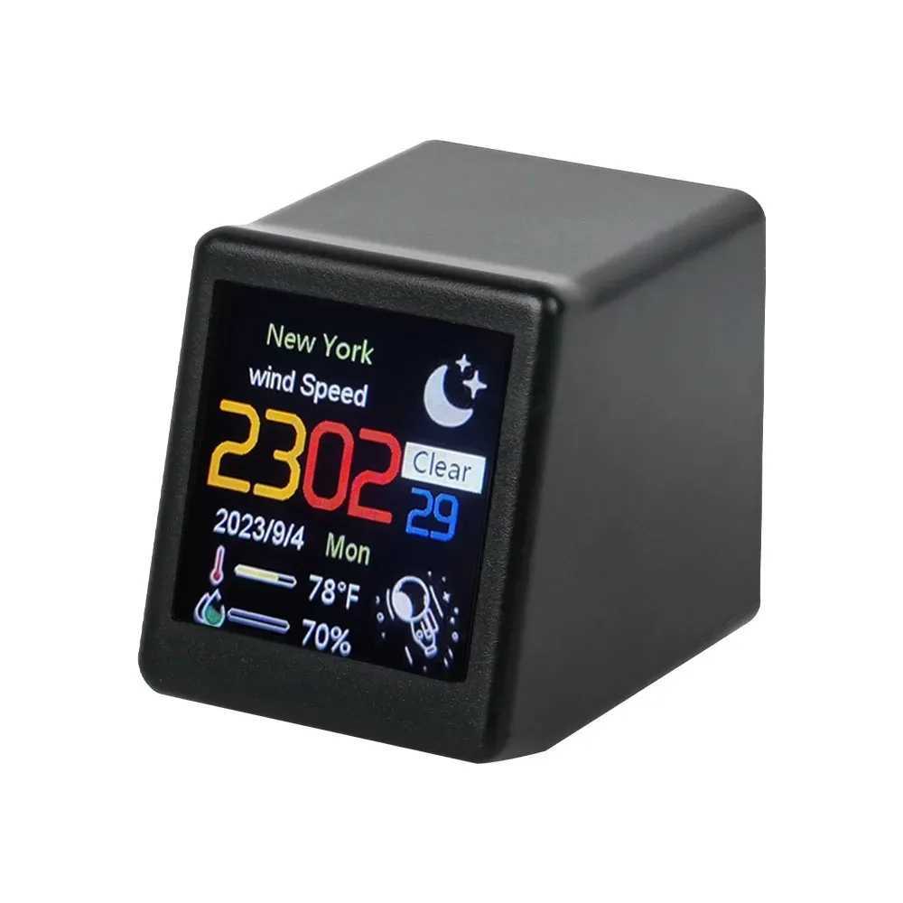 Small Portable Smart Wifi Weather Station Display Weather Temperature Humidity Time mini Alarm Clock Desktop Decoration D260318