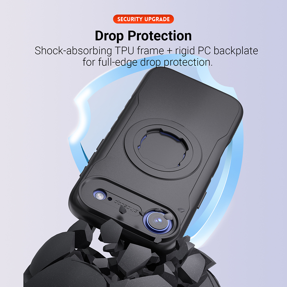 Bike Phone Case for iPhone 17 Air, Motorcycle Mount Compatible with Quick-Release Lock, Slim Shockproof Protective Cover, Black