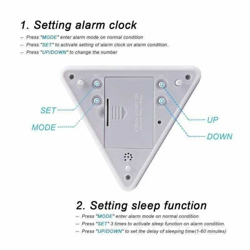 Pyramid Shape Multifunction LED Backlight Digital Display Time Thermometer Calendar Alarm Clock Table Desk Clock D260318