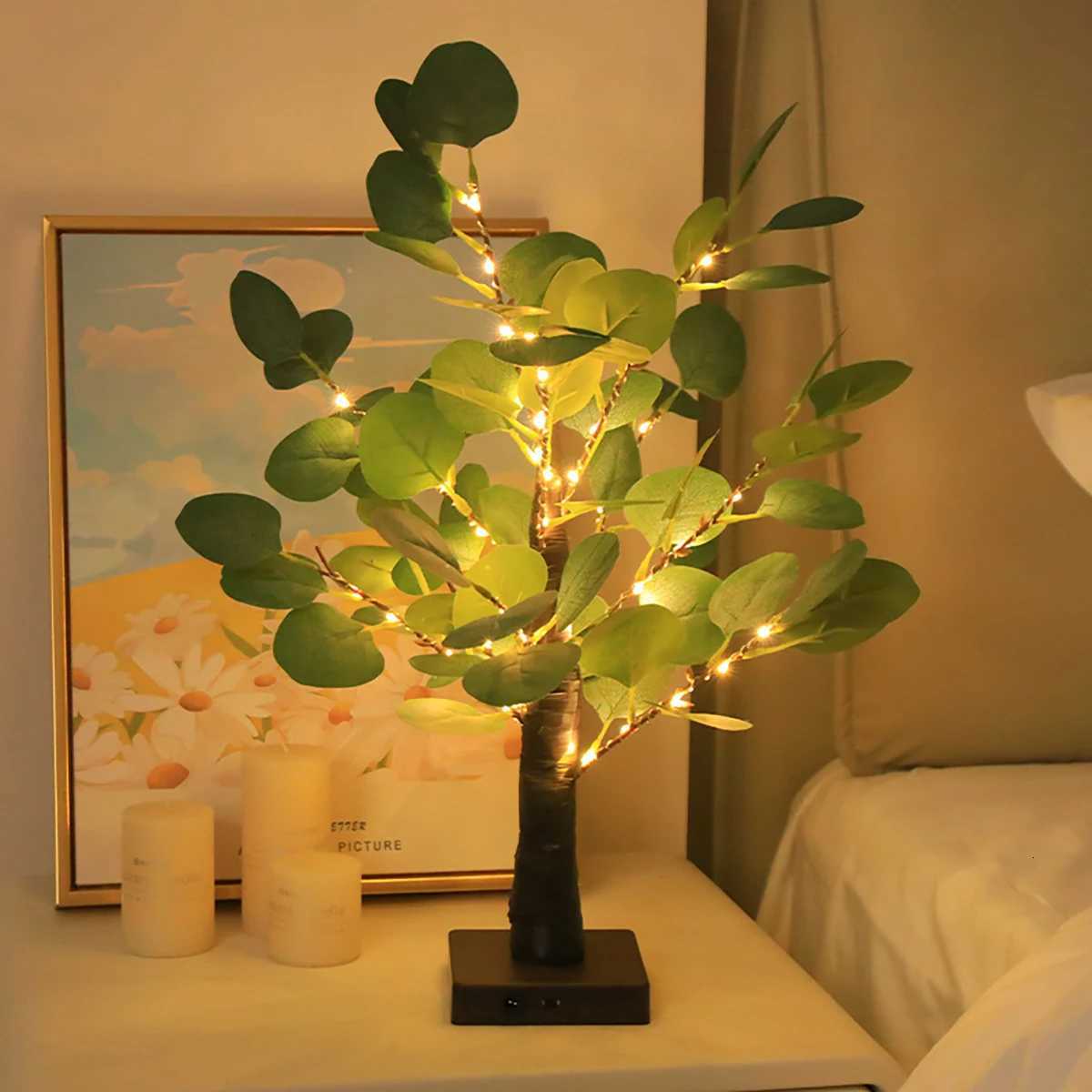 1 pc enchanting eucalyptus birch tree lights fairy lights USB and battery powered desktop decorative lights suitable for St H260318