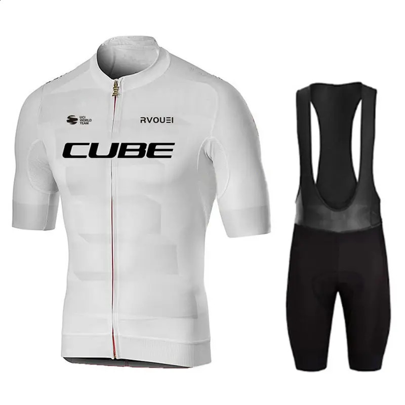 Rvouei Cube Cycling Jersey Set Bicycle Clothing Summer Short Sleeve Shirt Bike Gel Pad Bib Shorts Sports Maillot Ropa Ciclismo 260317