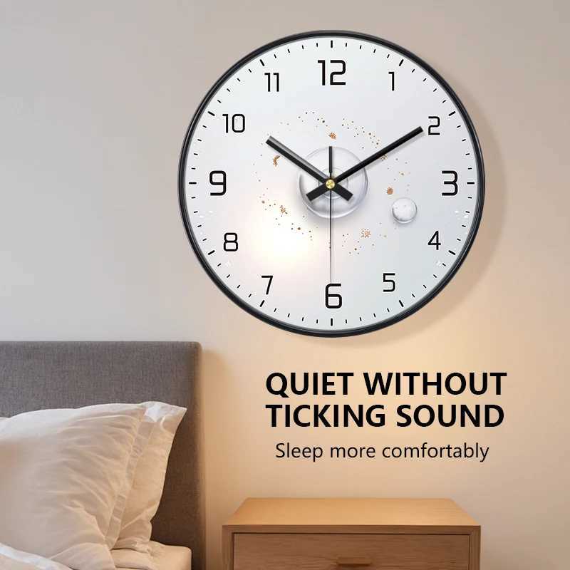 12 inch Modern Simple Wall Clock Light Shadow Series Living Room Bathroom Fashion Art Wall Watch Nordic Light Luxury Decoration D260318