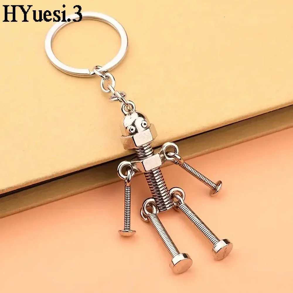 Vintage Screw Robot Keychain Creative Movable Joint Steampunk Robot Keyrings Women Men Purse Bag Backpack Ornament H260318 - view 7