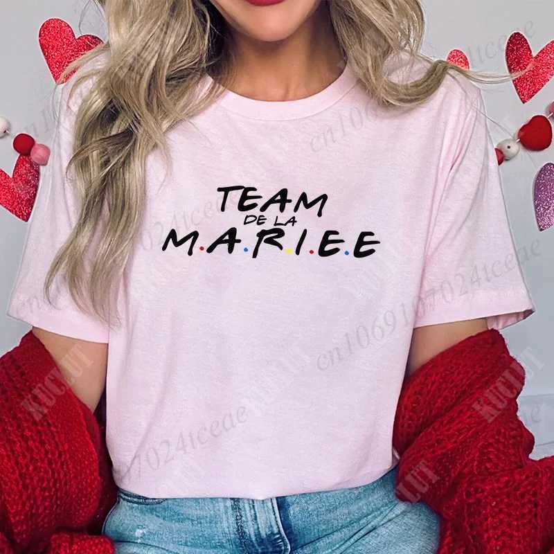 Friends Bachelorette EVJF Party T-shirt French Girls Single Farewell Tops Team Bride Bridesmaid Tees Bridal Shower Wedding ShirtT260317